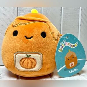 Squishmallow 5” Misha The Orange Pumpkin Candle Soft Plush Collectible Toy NWT